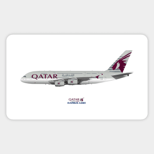 Illustration of Qatar Airways Airbus A380 Magnet